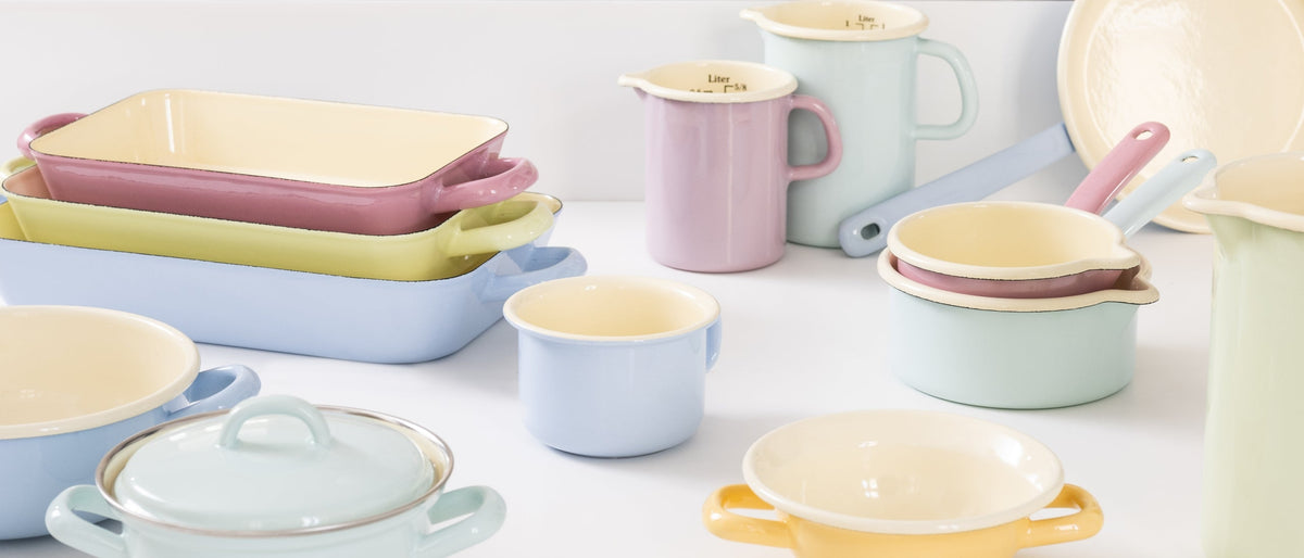 Riess Emaille Geschirr: Classic Pastell / Bunt bei Steinzeug-Schmitt – Nik. Schmitt Steinzeug GbR